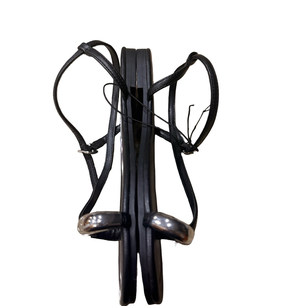 NWT ALDO Black Strappy Flat Sandals Silver Hardware Ankle Strap Women’s 6.5 - Picture 6 of 10
